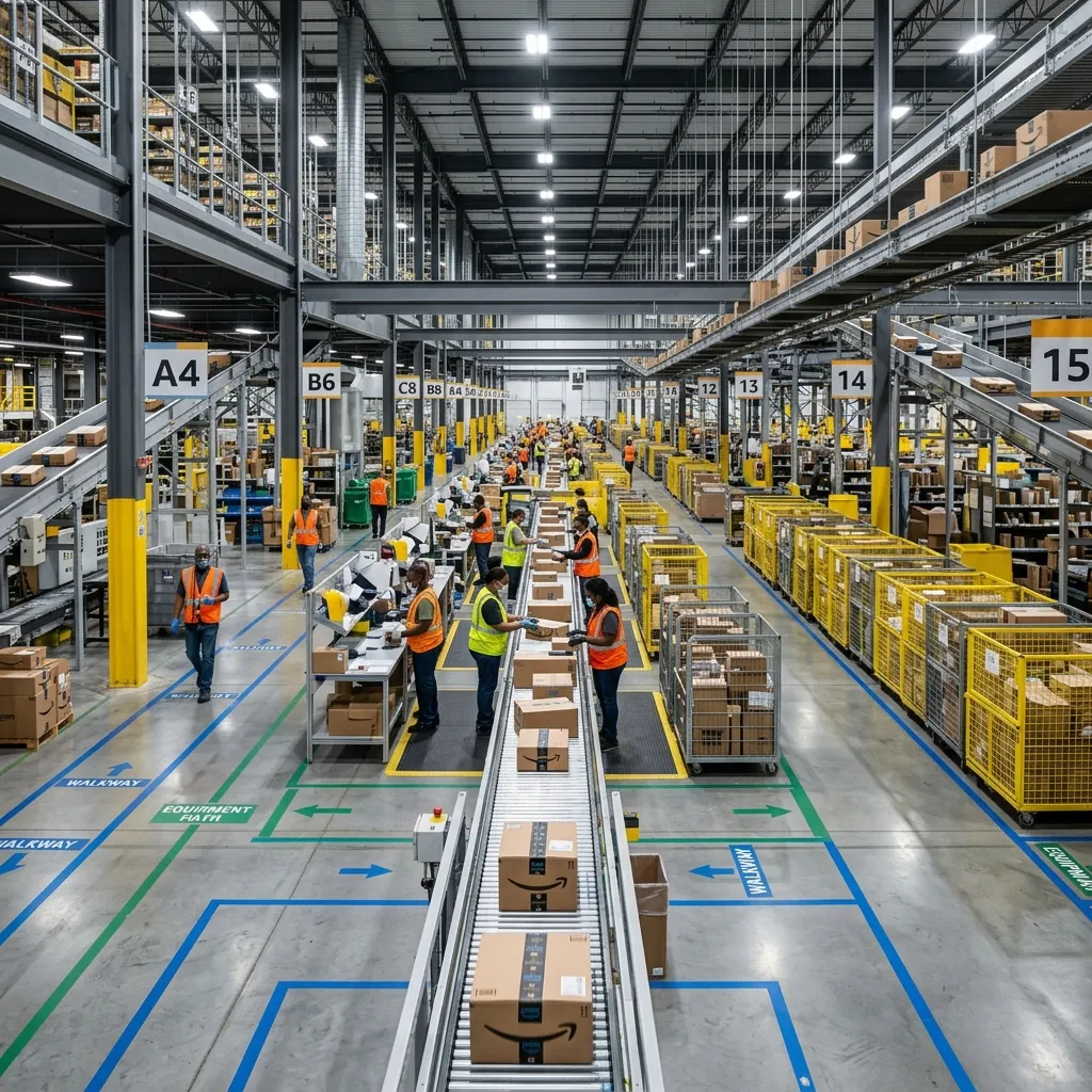 Amazon fulfillment center operations floor