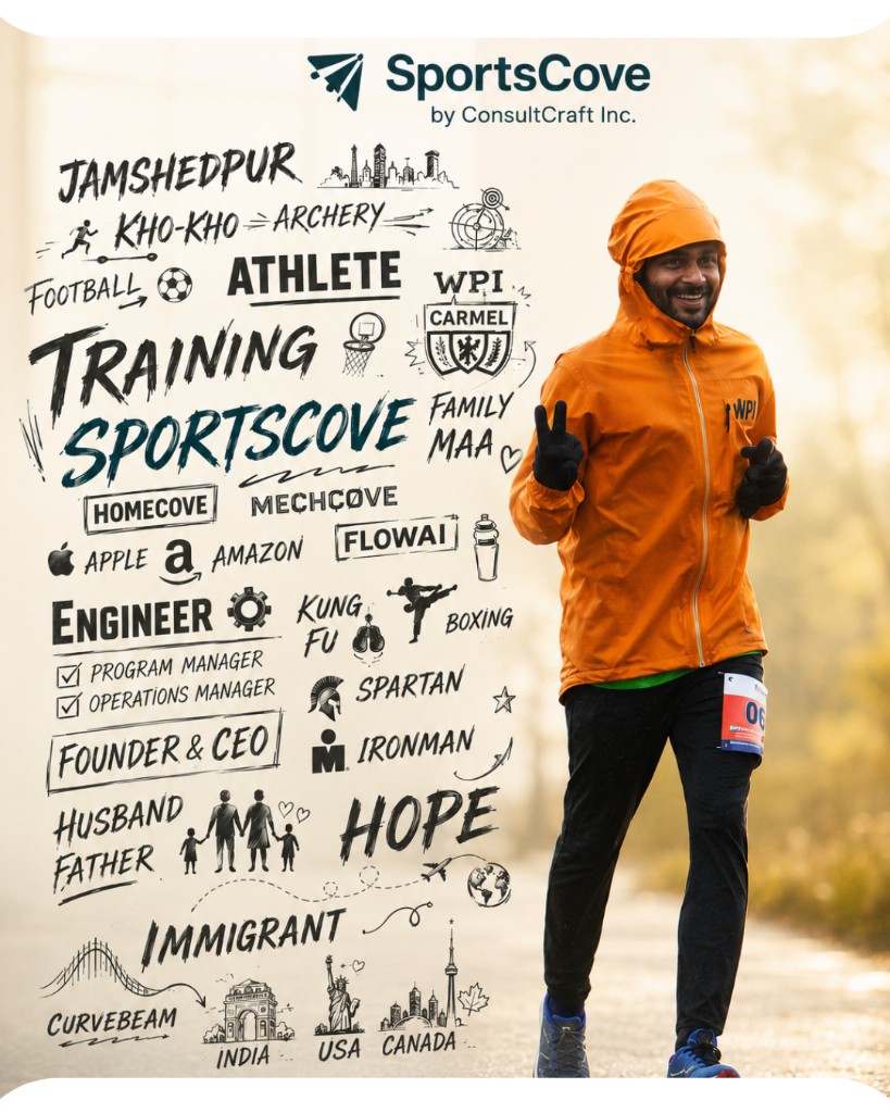 Athlete, engineer, operator, founder — from Jamshedpur to Vancouver across sport and build.